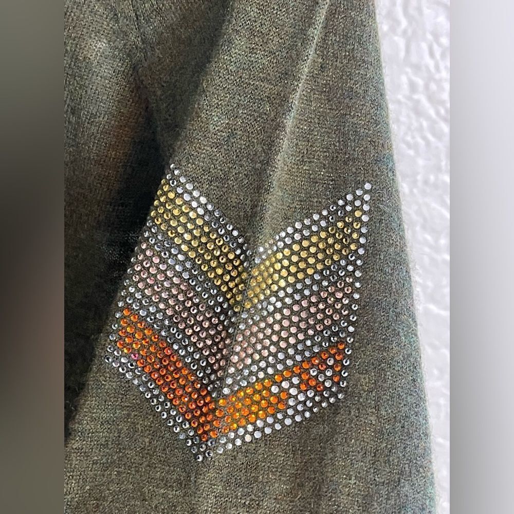 Zadig & Voltaire Cashmere Sweater with military color and crystals. NTW. Small - Picture 5 of 11
